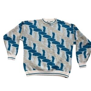 Men's Vintage Head Sportswear pull over knit sweater. Great color/pattern! XL